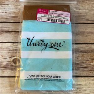 NIP Thirty-One Pinch Top Eyeglass Case Blue Stripe